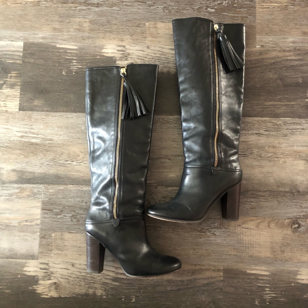 Coach Leather Tassel Boots.